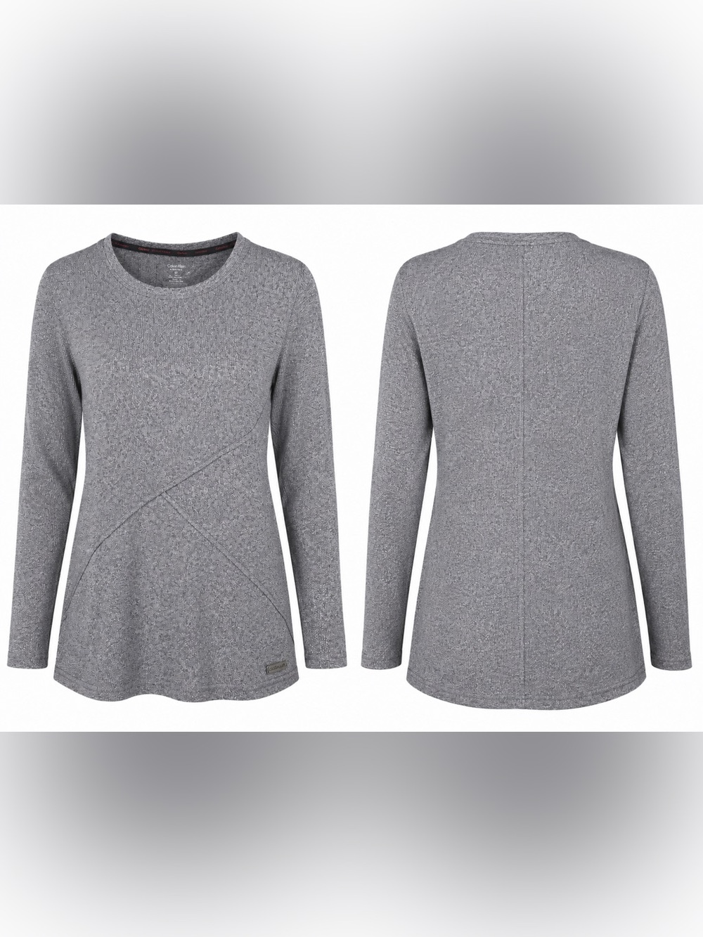 Calvin Klein Performance Gray Waffle Knit Long Sleeve Top Women’s XL